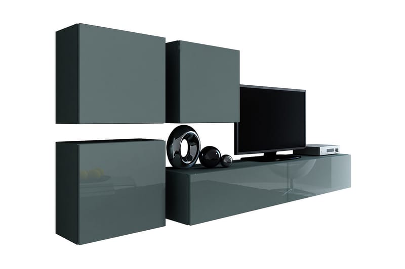 Vigo TV-møbelsæt 230x40x180 cm - Hvid - Tv-møbelsæt