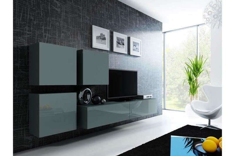 Vigo TV-møbelsæt 230x40x180 cm - Hvid - Møbler - TV borde & mediemøbler - Tv-møbelsæt