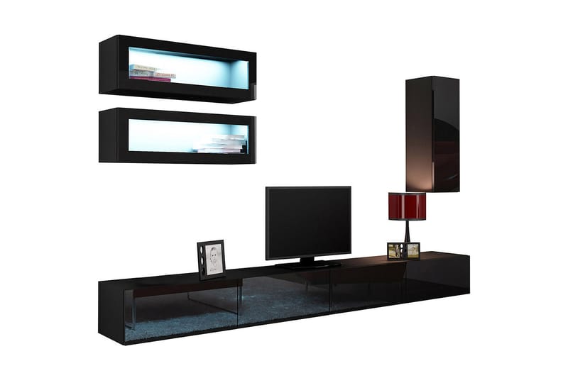 Vigo TV-møbelsæt 280x40x180 cm - Hvid - Møbler - TV borde & mediemøbler - Tv-møbelsæt
