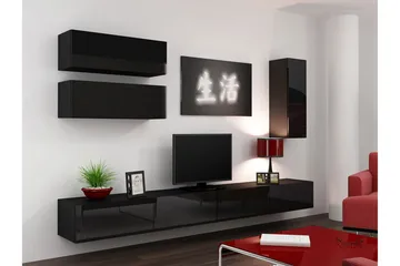 Vigo TV-møbelsæt 280x40x180 cm - Sort / hvid - Møbler - TV borde & mediemøbler - Tv-møbelsæt