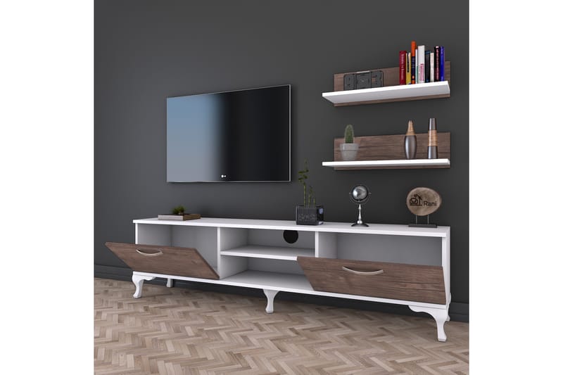 Virkesbo TV-Møbelsæt 150 cm - Hvid / brun - Tv-møbelsæt