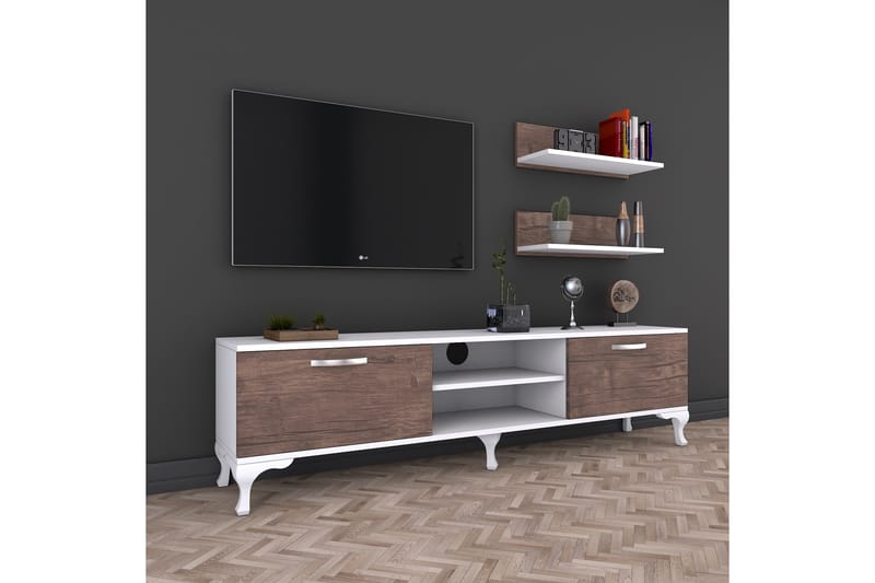 Virkesbo TV-Møbelsæt 150 cm - Hvid / brun - Tv-møbelsæt