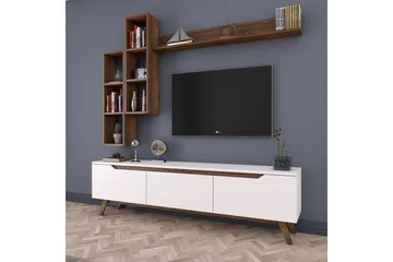Virkesbo TV-Møbelsæt 180 cm - Hvid / brun - Møbler - TV borde & mediemøbler - Tv-møbelsæt