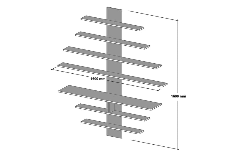 Zebrai væghylde til medieopbevaring - Hvid / valnød - Møbler - TV borde & mediemøbler - Tv-møbelsæt
