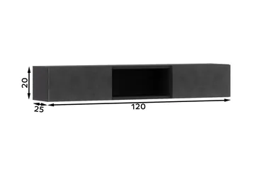 Anjal Tv-hylla 25x20 cm - Sort - Møbler - TV borde & mediemøbler - TV-reol