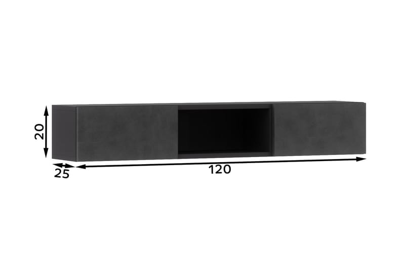 Anjal Tv-hylla 25x20 cm - Sort - Møbler - TV borde & mediemøbler - TV-reol