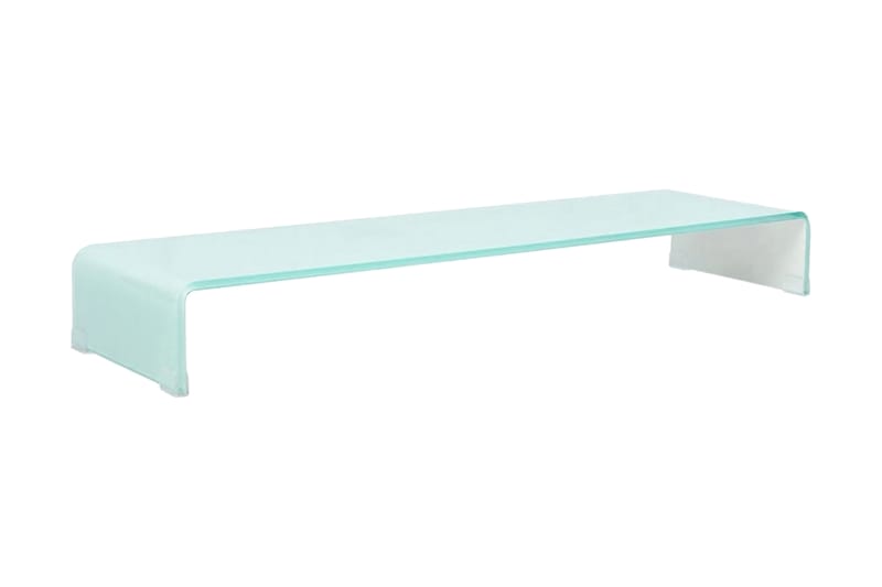 Tv-Stander/Monitorstand Hvidt Glas 100X30X13 Cm - Hvid - TV-reol