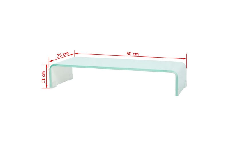 Tv-Stander/Monitorstand Hvidt Glas 60X25X11 Cm - Hvid - TV-reol