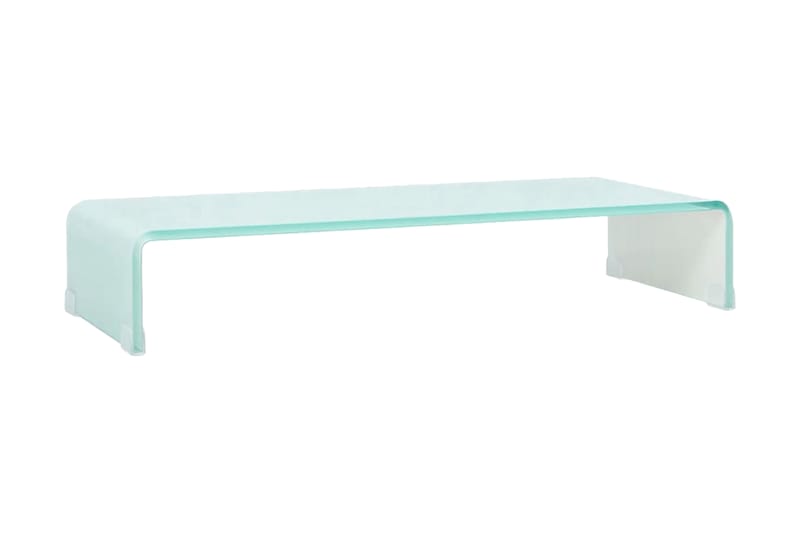 Tv-Stander/Monitorstand Hvidt Glas 70X30X13 Cm - Hvid - TV-reol