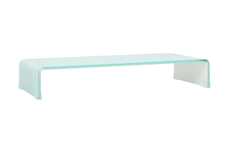 Tv-Stander/Monitorstand Hvidt Glas 80X30X13 Cm - Hvid - TV-reol