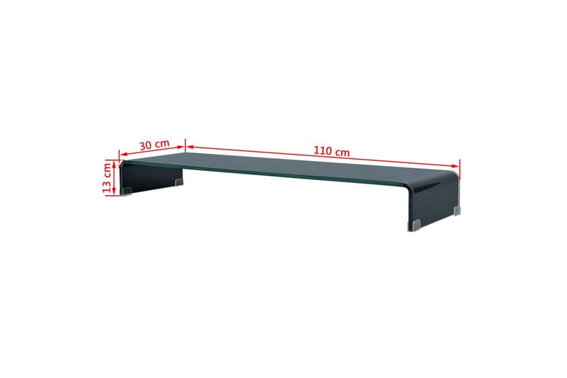 Tv-Stander/Monitorstand Sort Glas 110X30X13 Cm - Sort - TV-reol