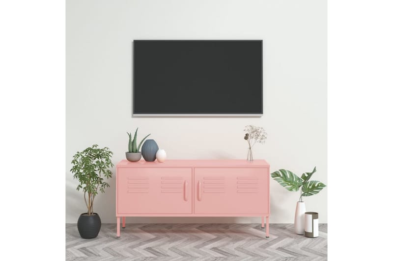 tv-skab 105x35x50 cm stål Lyserød - Lyserød - Møbler - TV borde & mediemøbler - TV-borde