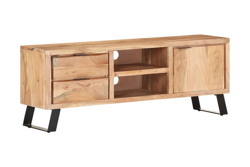 tv-skab 120x30x42 cm massivt akacietræ med naturlig kant - Brun - Møbler - TV borde & mediemøbler - TV-borde