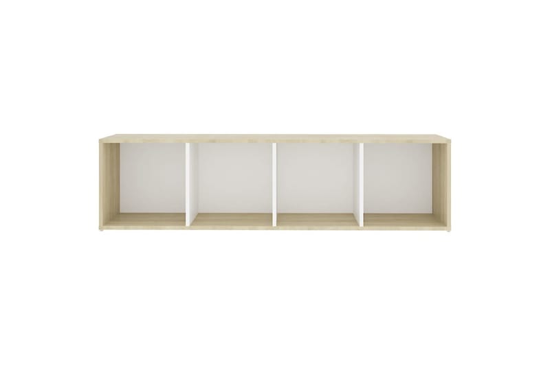 tv-skab 142,5x35x36,5 cm spånplade hvid og sonoma-eg - Beige - TV-borde