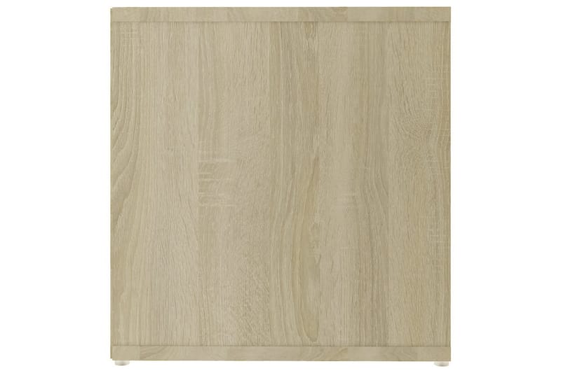 tv-skab 142,5x35x36,5 cm spånplade hvid og sonoma-eg - Beige - TV-borde