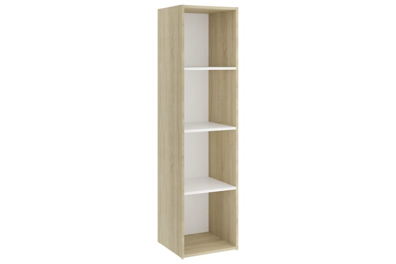 tv-skab 142,5x35x36,5 cm spånplade hvid og sonoma-eg - Beige - Møbler - TV borde & mediemøbler - TV-borde