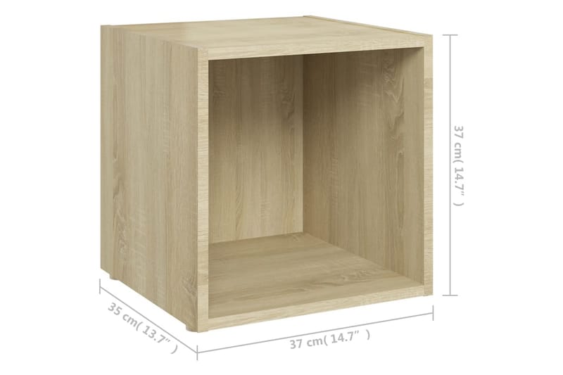 tv-skab 37x35x37 cm spånplade sonoma-eg - Brun - Møbler - TV borde & mediemøbler - TV-borde