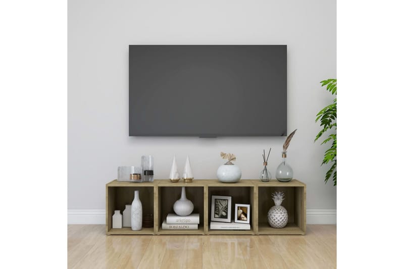 tv-skab 37x35x37 cm spånplade sonoma-eg - Brun - Møbler - TV borde & mediemøbler - TV-borde