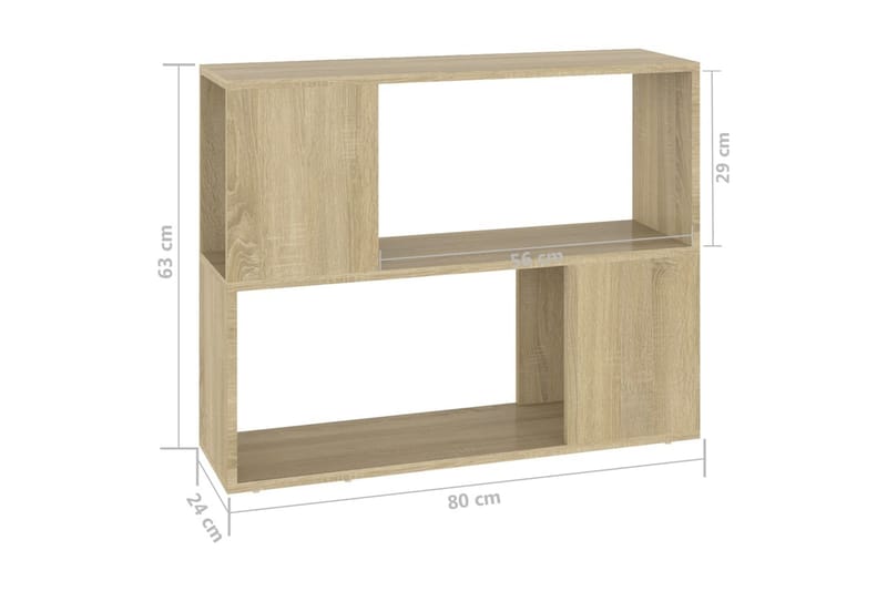 tv-skab 80x24x63 cm spånplade sonoma-eg - Brun - Møbler - TV borde & mediemøbler - TV-skab