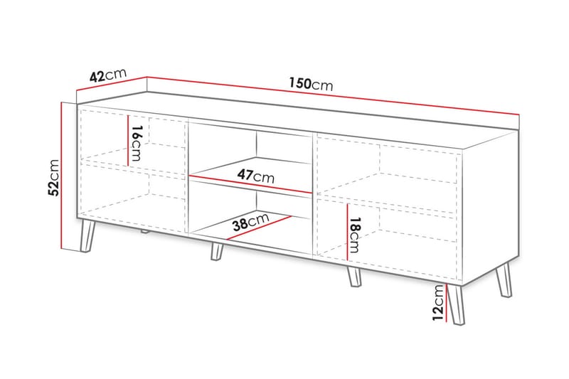 Beto Tv-skab 150 cm - Hvid - Møbler - TV borde & mediemøbler - TV-skab