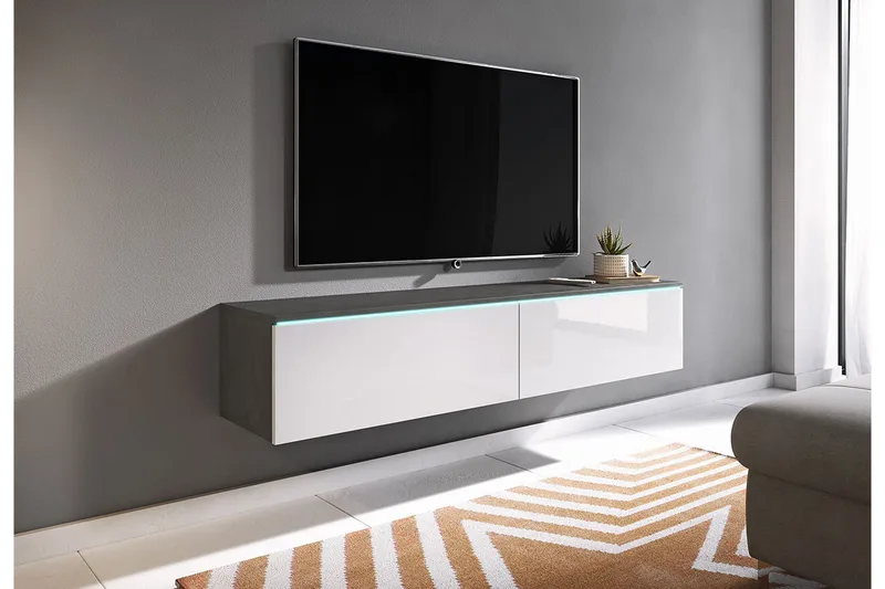 Cuguen Tv-skab 140 cm Hvid LED - Hvid - Møbler - TV borde & mediemøbler - TV-borde