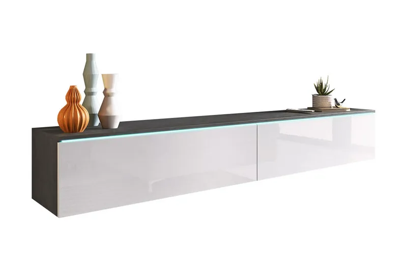 Cuguen Tv-skab 180 cm Hvid LED - Hvid - Møbler - TV borde & mediemøbler - TV-skab