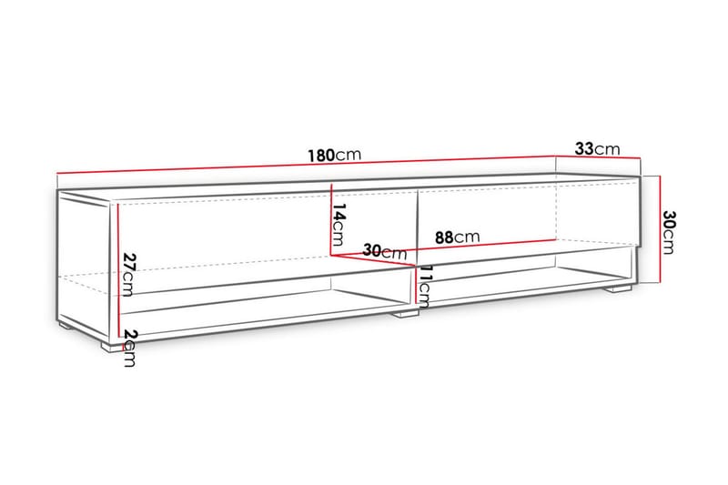 Cuguen Tv-skab 180 cm - Hvid - TV-skab