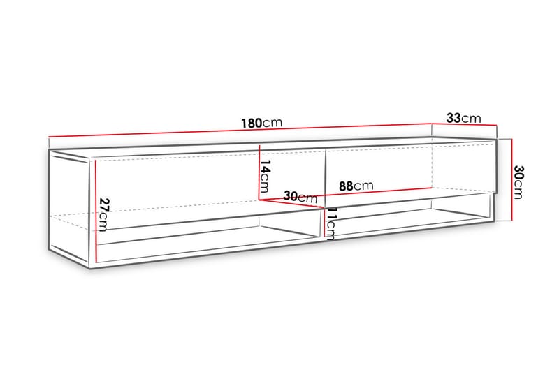 Cuguen Tv-skab 180 cm - Hvid - Møbler - TV borde & mediemøbler - TV-skab