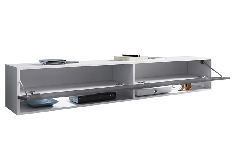 Cuguen Tv-skab 180 cm RGB LED - Hvid/Natur - Møbler - TV borde & mediemøbler - TV-skab