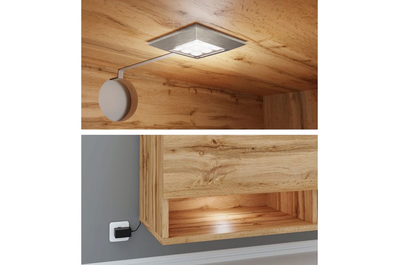 Cuguen Tv-skab 180 cm RGB LED - Natur - Møbler - TV borde & mediemøbler - TV-skab