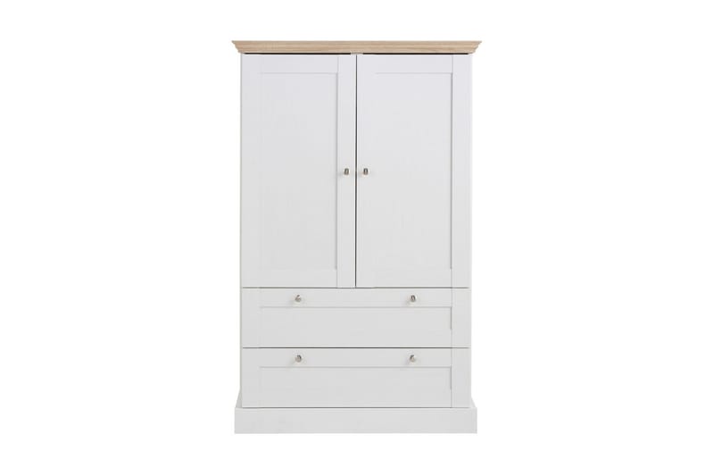 Dareia garderobe 85 cm - hvid/Brun - Opbevaring - Tøjopbevaring - Garderobeskabe - Garderobeskab & klædeskab