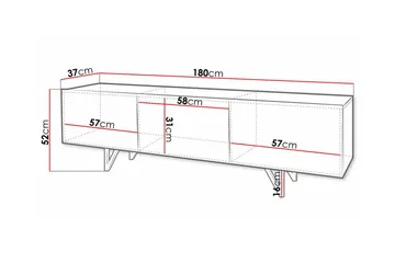 Glenndale Tv-skåp 180 cm Concept 55 White - Møbler - TV borde & mediemøbler - TV-borde