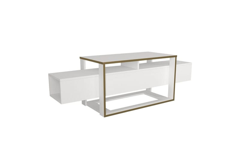 TV-skab Herb hvid / guld - Guld/Hvid - Møbler - TV borde & mediemøbler - TV-borde