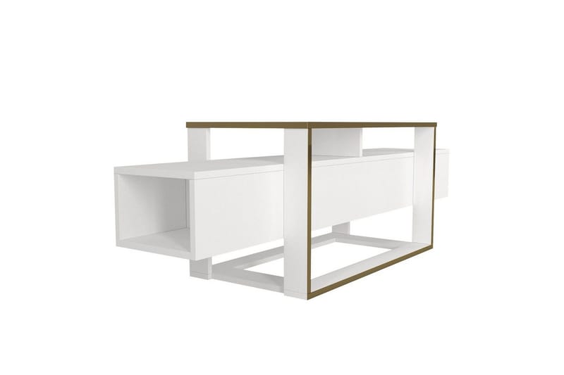 TV-skab Herb hvid / guld - Guld/Hvid - Møbler - TV borde & mediemøbler - TV-borde