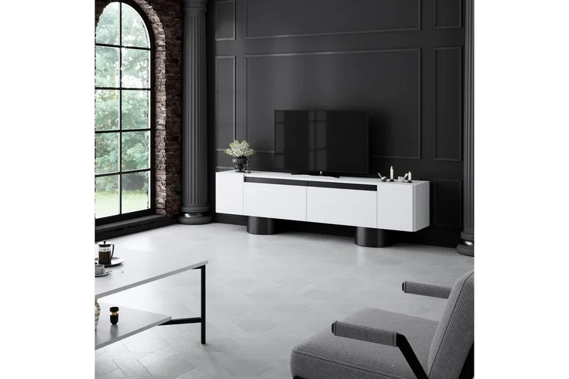 TV-skab Hvid / Sort - Hvid / Sort - Møbler - TV borde & mediemøbler - TV-borde