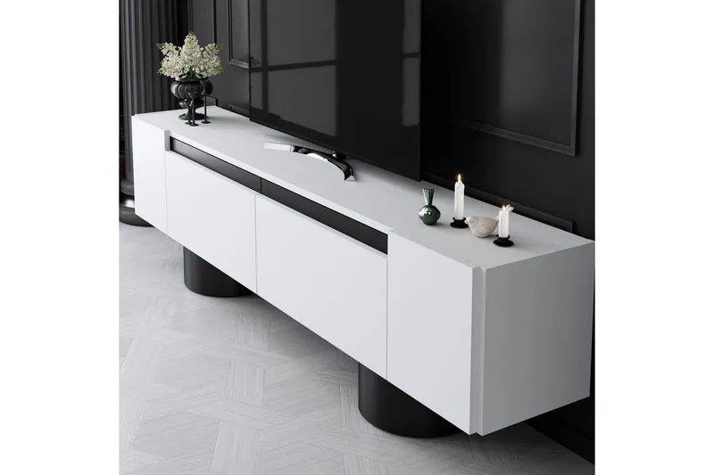 TV-skab Hvid / Sort - Hvid / Sort - Møbler - TV borde & mediemøbler - TV-borde