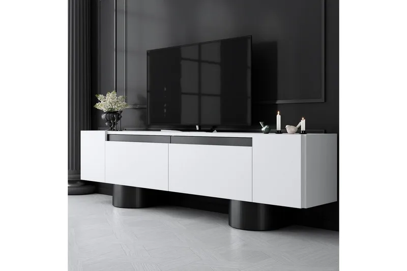 TV-skab Hvid / Sort - Hvid / Sort - Møbler - TV borde & mediemøbler - TV-borde