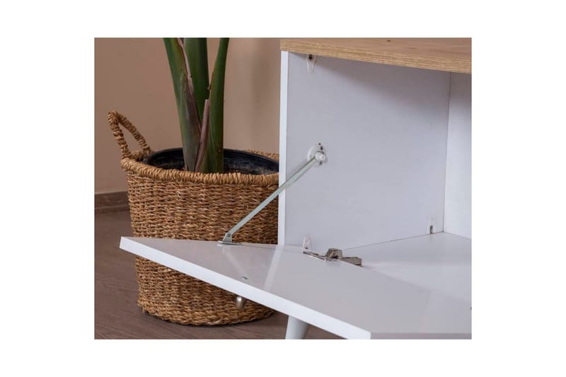 TV-skab Jatinder Hvid / Eg - Natur/Hvid - Møbler - TV borde & mediemøbler - TV-borde