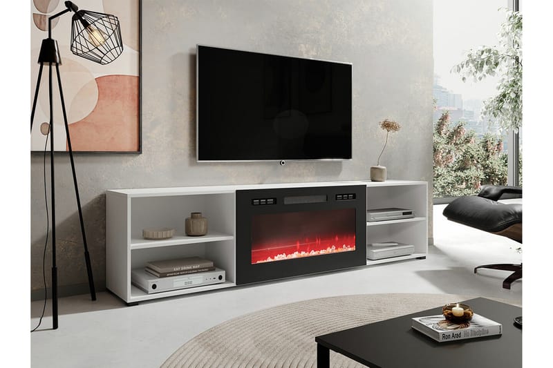 Juniskär Fritstående Tv-bord 200 cm i Malet Træ - Hvid - Møbler - TV borde & mediemøbler - TV-borde