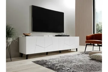 Juniskär Fritstående Tv-bord 201 cm med Opbevaring i Malet Træ - Hvid - Møbler - TV borde & mediemøbler - TV-borde