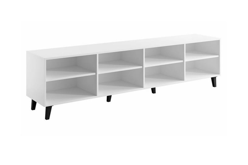 Juniskär Gulvstående Tv Bænk 200 cm med Opbevaring i Laminat Udseende Malet Træ - Hvid - Møbler - TV borde & mediemøbler - TV-borde