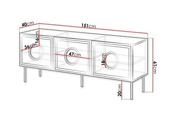 Juniskär TV-Skab 151 cm - Sort - Møbler - TV borde & mediemøbler - TV-borde