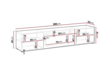 Juniskär TV-Skab 200 cm - Hvid - Møbler - TV borde & mediemøbler - TV-borde