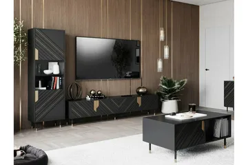Juniskär TV-Skab 204 cm - Sort - Møbler - TV borde & mediemøbler - TV-borde