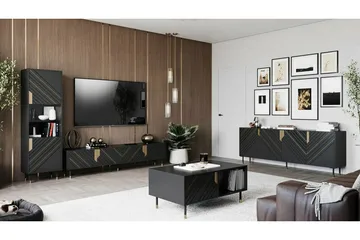 Juniskär TV-Skab 204 cm - Sort - Møbler - TV borde & mediemøbler - TV-borde