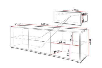 Kintore tv-skab 141 cm - Møbler - TV borde & mediemøbler - TV-borde