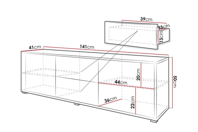 Kintore tv-skab 141 cm - Møbler - TV borde & mediemøbler - TV-borde