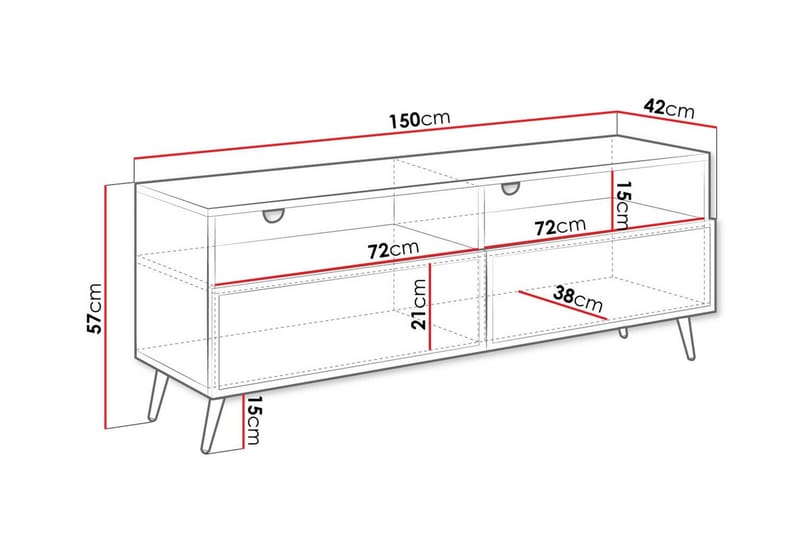 Kintore TV-skab 150 cm - Sort - Møbler - TV borde & mediemøbler - TV-skab
