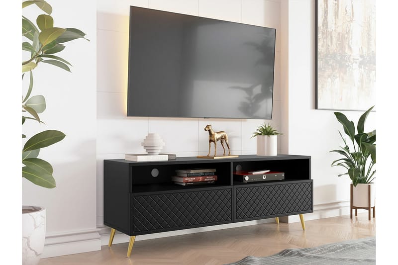 Kintore TV-skab 150 cm - Sort - Møbler - TV borde & mediemøbler - TV-skab