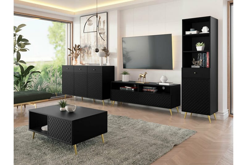 Kintore TV-skab 150 cm - Sort - Møbler - TV borde & mediemøbler - TV-skab